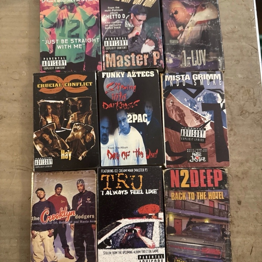 Lot of 9 CASSETTE TAPE SINGLES R&B Pop Hip Hop Rap Rock Alternative Early 90s